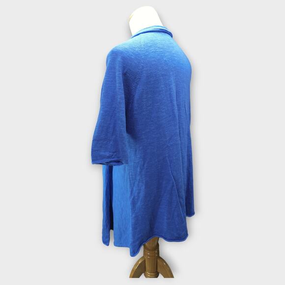Womens Eileen Fisher Blue Open Front Cardigan Linen Blend Size PL - Picture 4 of 6